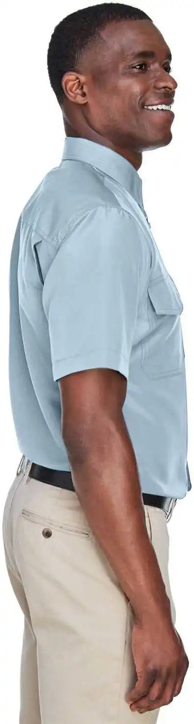 Harriton M580 Men’s Key West Short Sleeve Performance Staff Shirt Cloud Blue