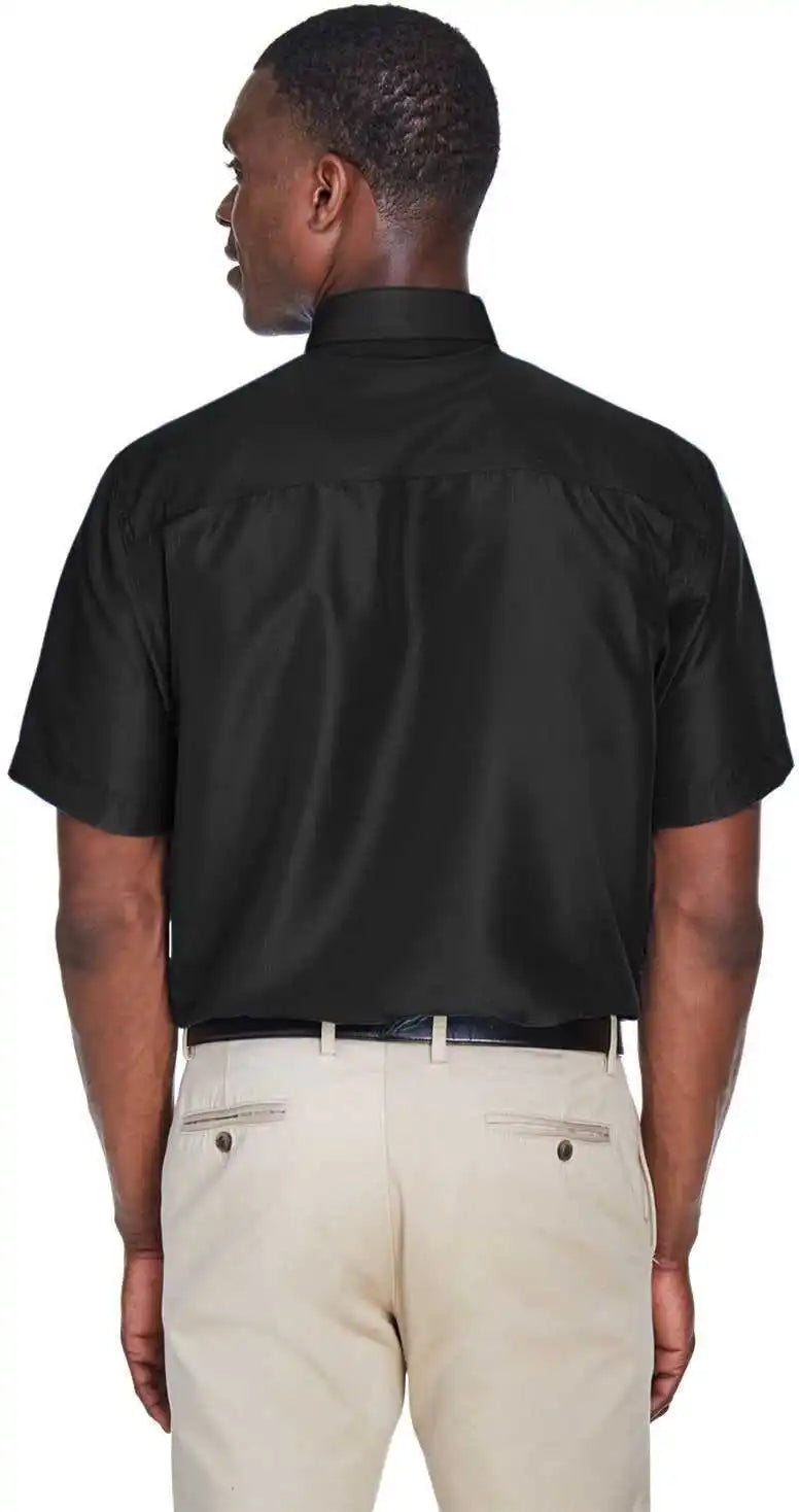 Harriton M580 Men’s Key West Short Sleeve Performance Staff Shirt Black