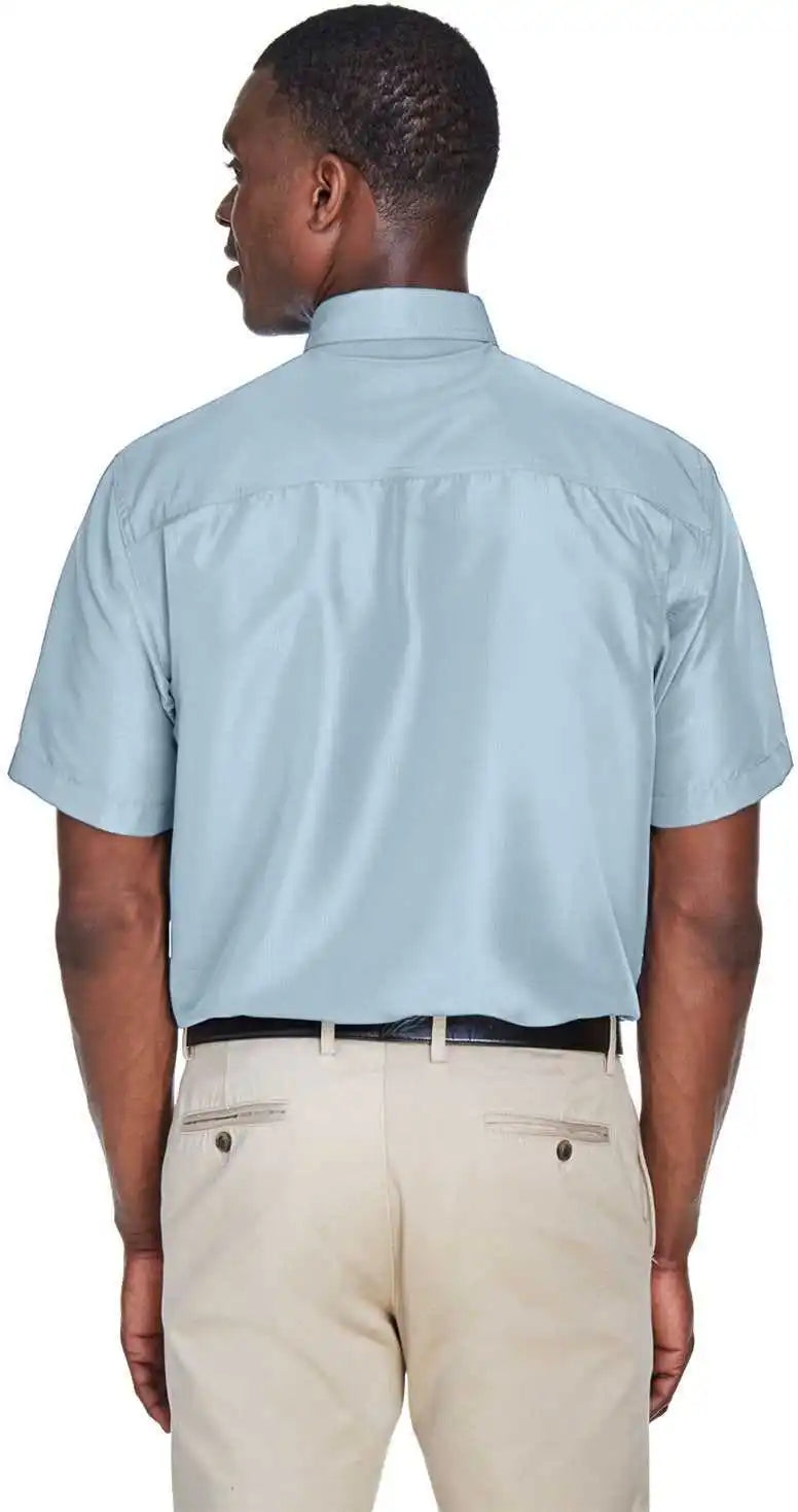 Harriton M580 Men’s Key West Short Sleeve Performance Staff Shirt Cloud Blue