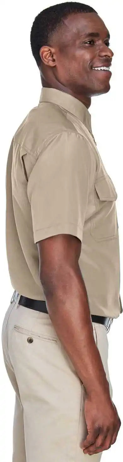 Harriton M580 Men’s Key West Short-sleeve Performance Staff Shirt - Khaki