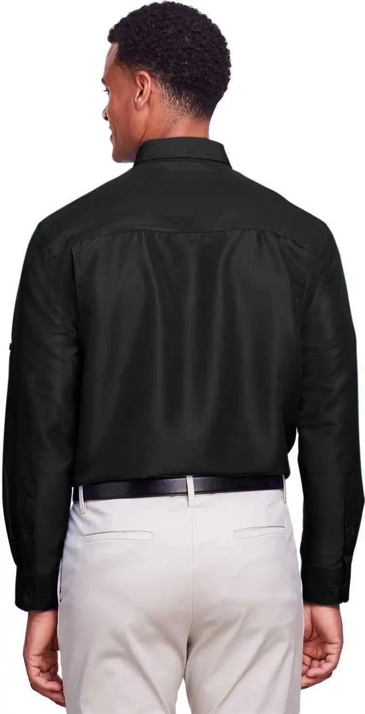 Harriton M580l Men’s Key West Long-sleeve Performance Staff Shirt - Black