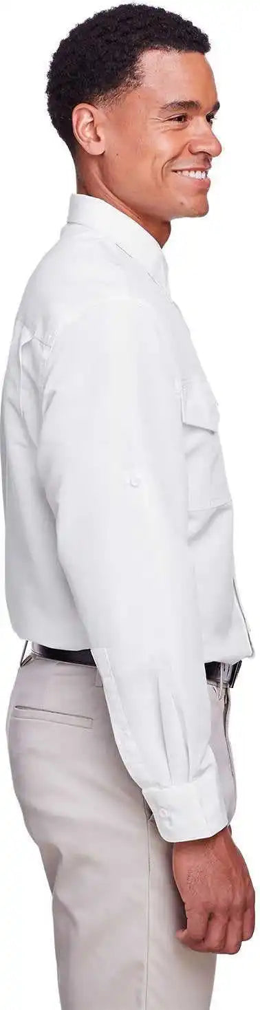 Harriton M580l Men’s Key West Long-sleeve Performance Staff Shirt - White