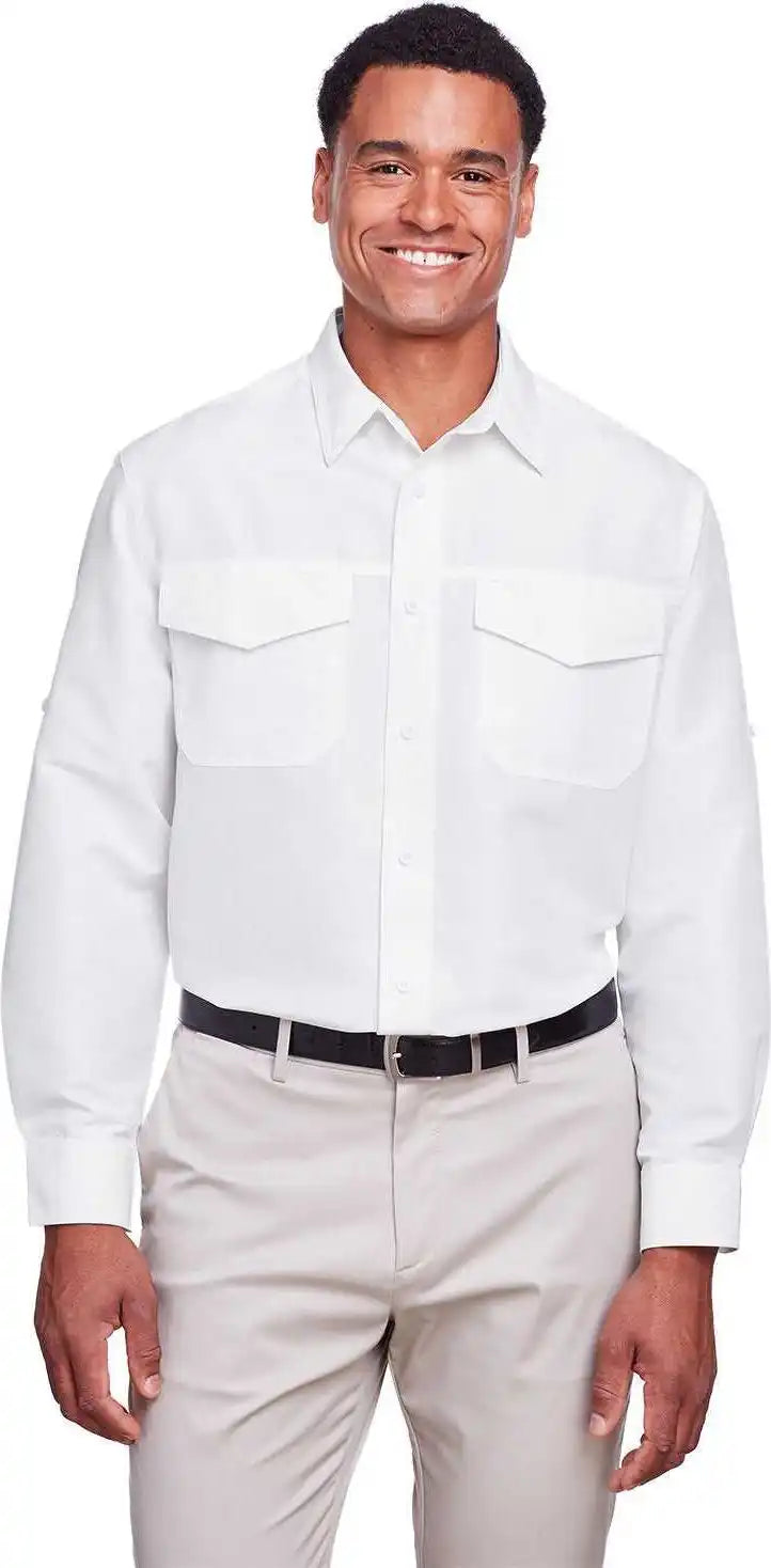Harriton M580l Men’s Key West Long-sleeve Performance Staff Shirt - White