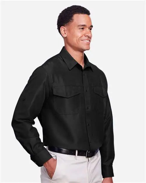 Harriton M580l Men’s Key West Performance Staff Shirt - Black