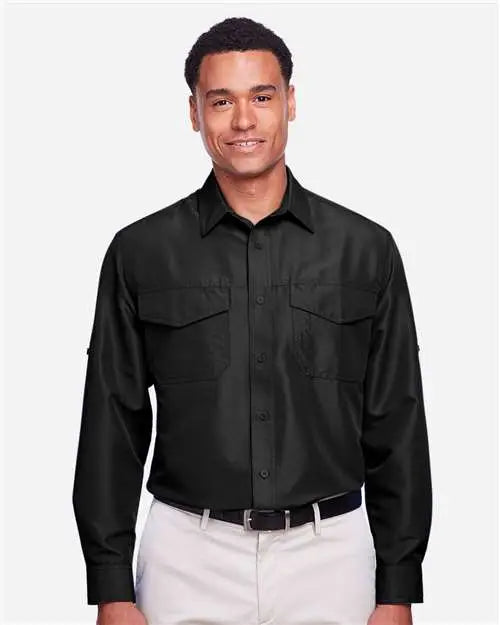 Harriton M580l Men’s Key West Performance Staff Shirt - Black