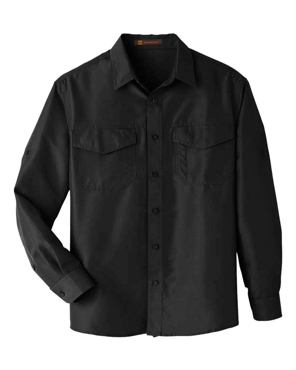 Harriton M580l Men’s Key West Performance Staff Shirt - Black - Xs