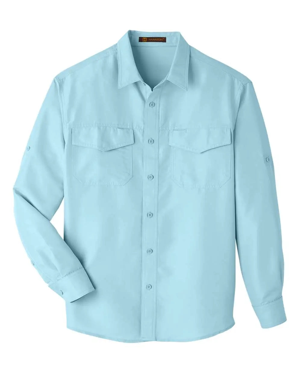 Harriton M580l Men’s Key West Performance Staff Shirt - Cloud Blue