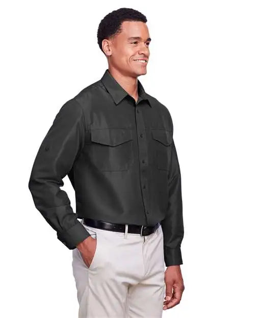 Harriton M580l Men’s Key West Performance Staff Shirt - Dark Charcoal