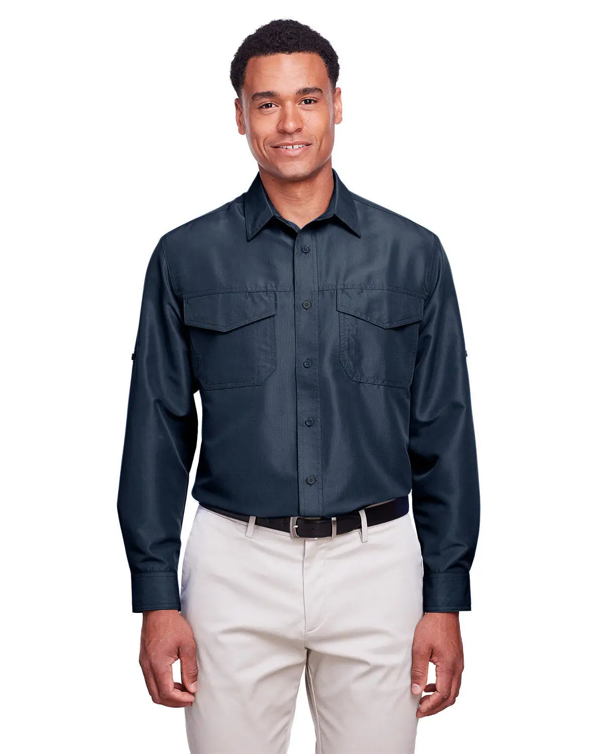 Harriton M580l Men’s Key West Performance Staff Shirt - Navy