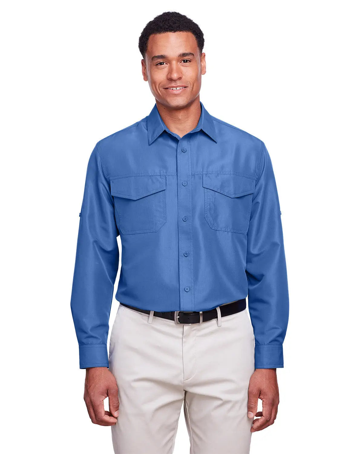 Harriton M580l Men’s Key West Performance Staff Shirt - Pool Blue