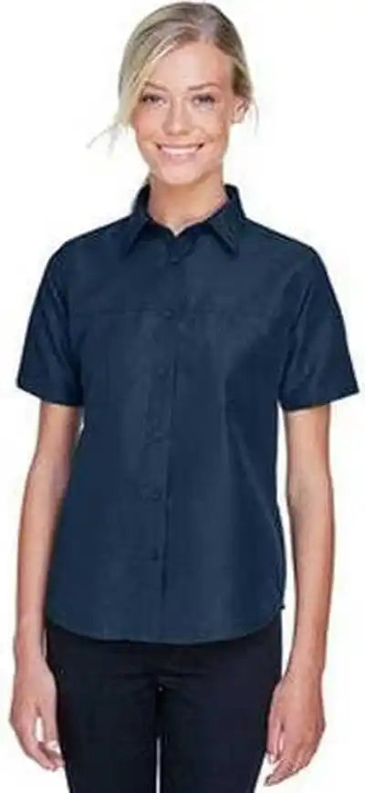 Harriton M580w Ladies’ Key West Short-sleeve Performance Staff Shirt - Navy