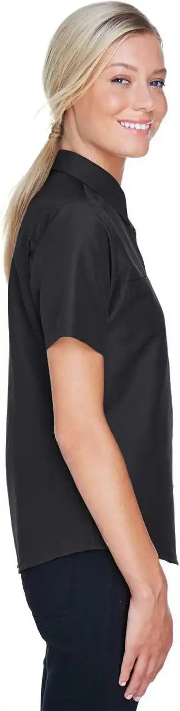 Harriton M580w Ladies’ Key West Short Sleeve Performance Staff Shirt Black