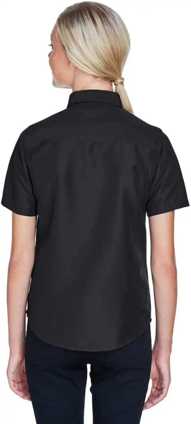 Harriton M580w Ladies’ Key West Short Sleeve Performance Staff Shirt Black