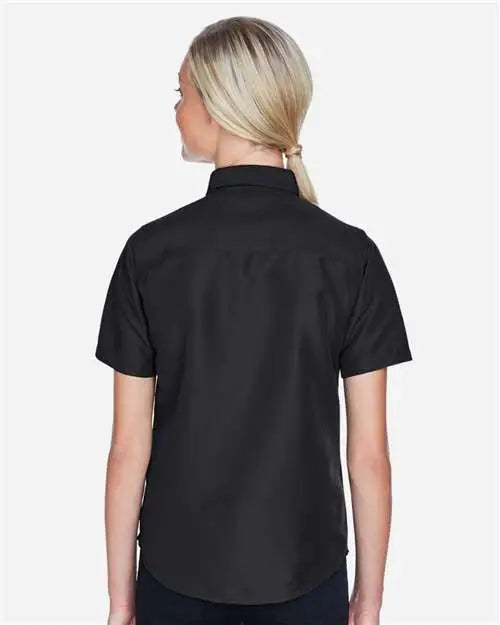 Harriton M580w Women’s Key West Short Sleeve Performance Staff Shirt - Black