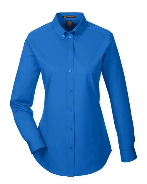 Harriton M581w Women’s Foundation Cotton Twill Shirt with Teflon - French Blue