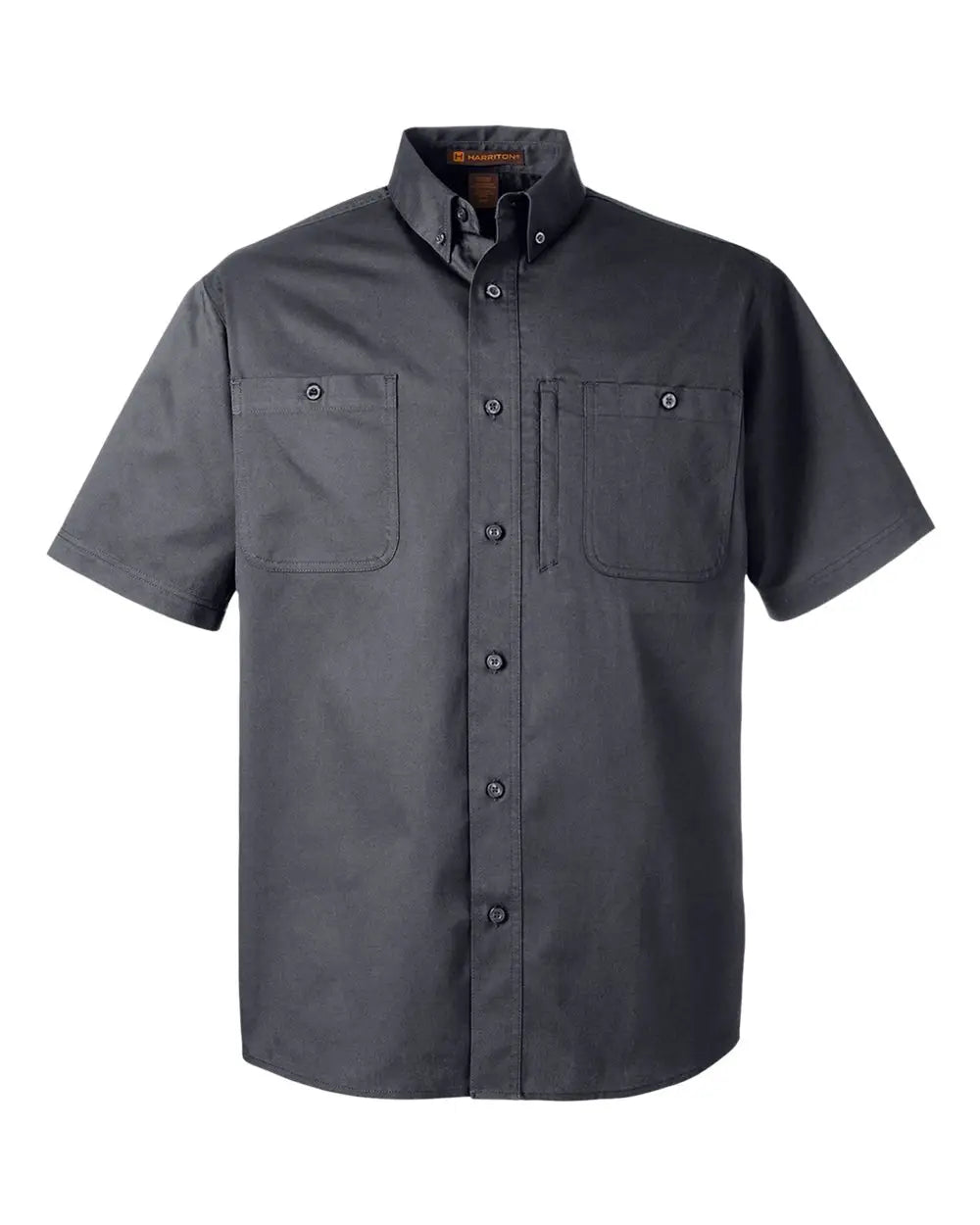 Harriton M585 Men’s Advantage Il Short Sleeve Work Shirt - Dark Charcoal - Adult s