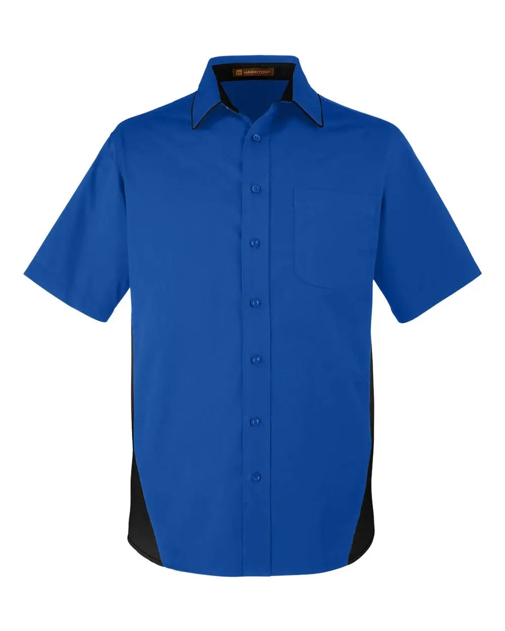 Harriton M586 Men’s Flash Il Colorblock Shirt - True Royal Black