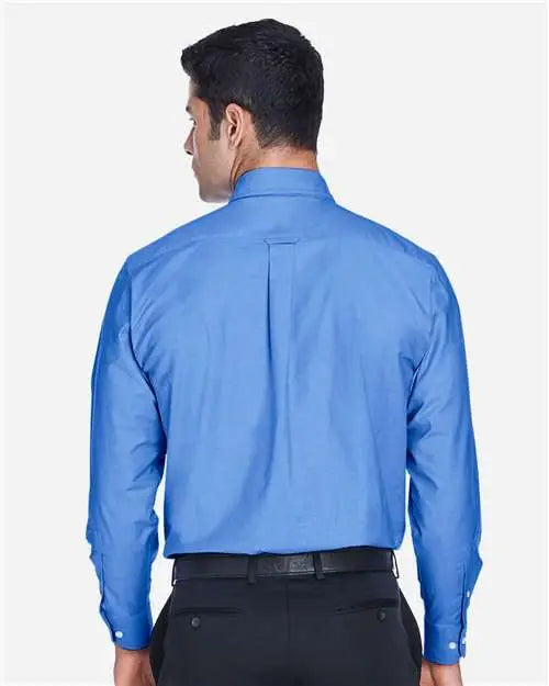 Harriton M600 Men’s Long Sleeve Oxford Shirt - French Blue