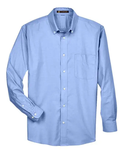 Harriton M600 Men’s Long Sleeve Oxford Shirt - Light Blue