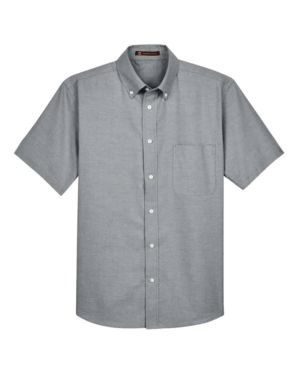 Harriton M600s Men’s Oxford Short Sleeve with Stain-release - Gray - Adult Xs