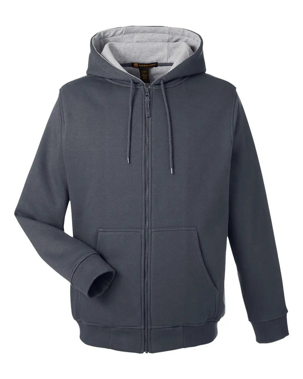 Harriton M711 Unisex Climabloc Lined Heavyweight Hooded Sweatshirt - Dark Charcoal - Adult Xs