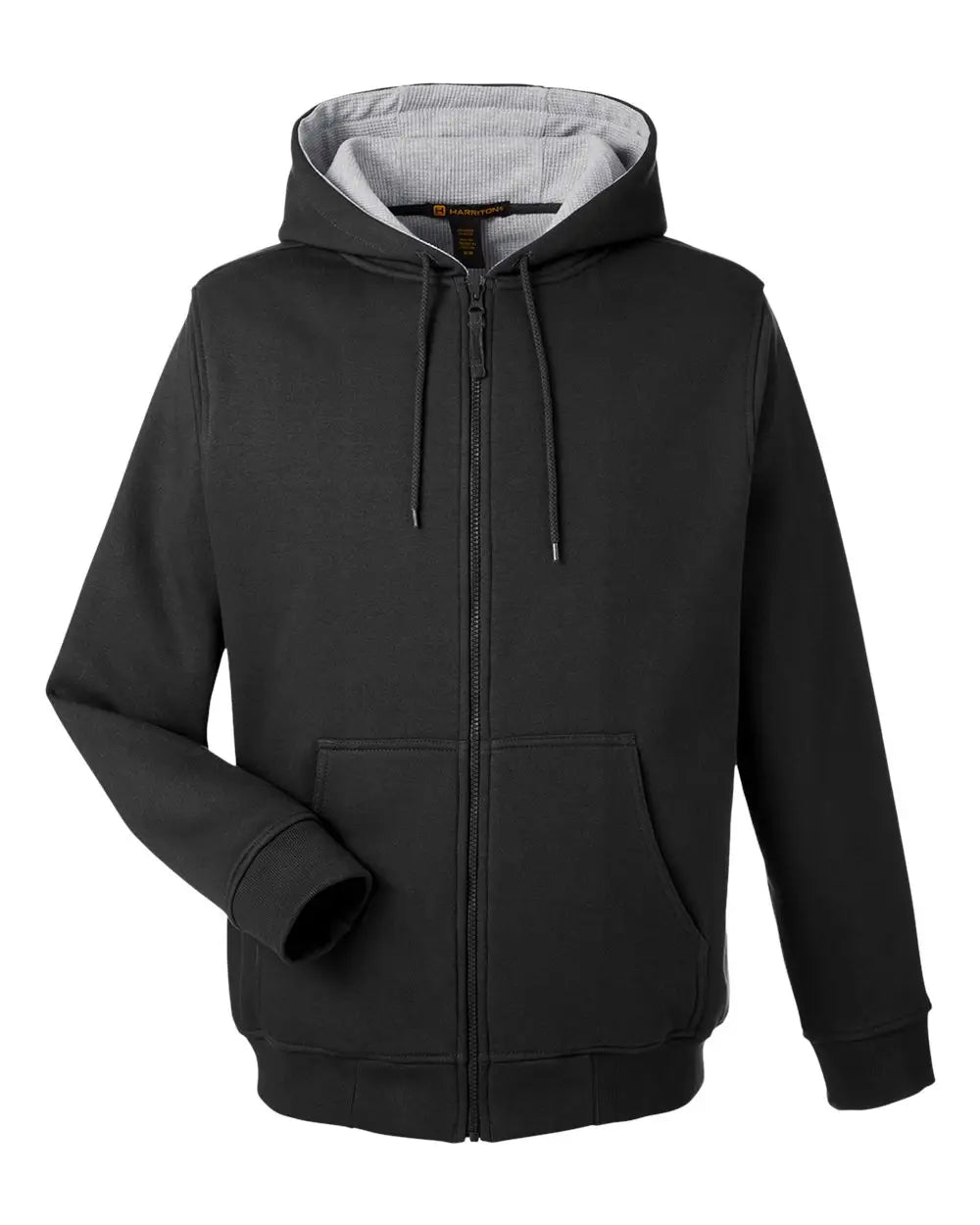 Harriton M711 Unisex Climabloc Lined Heavyweight Hooded Sweatshirt - Black - Adult Xs
