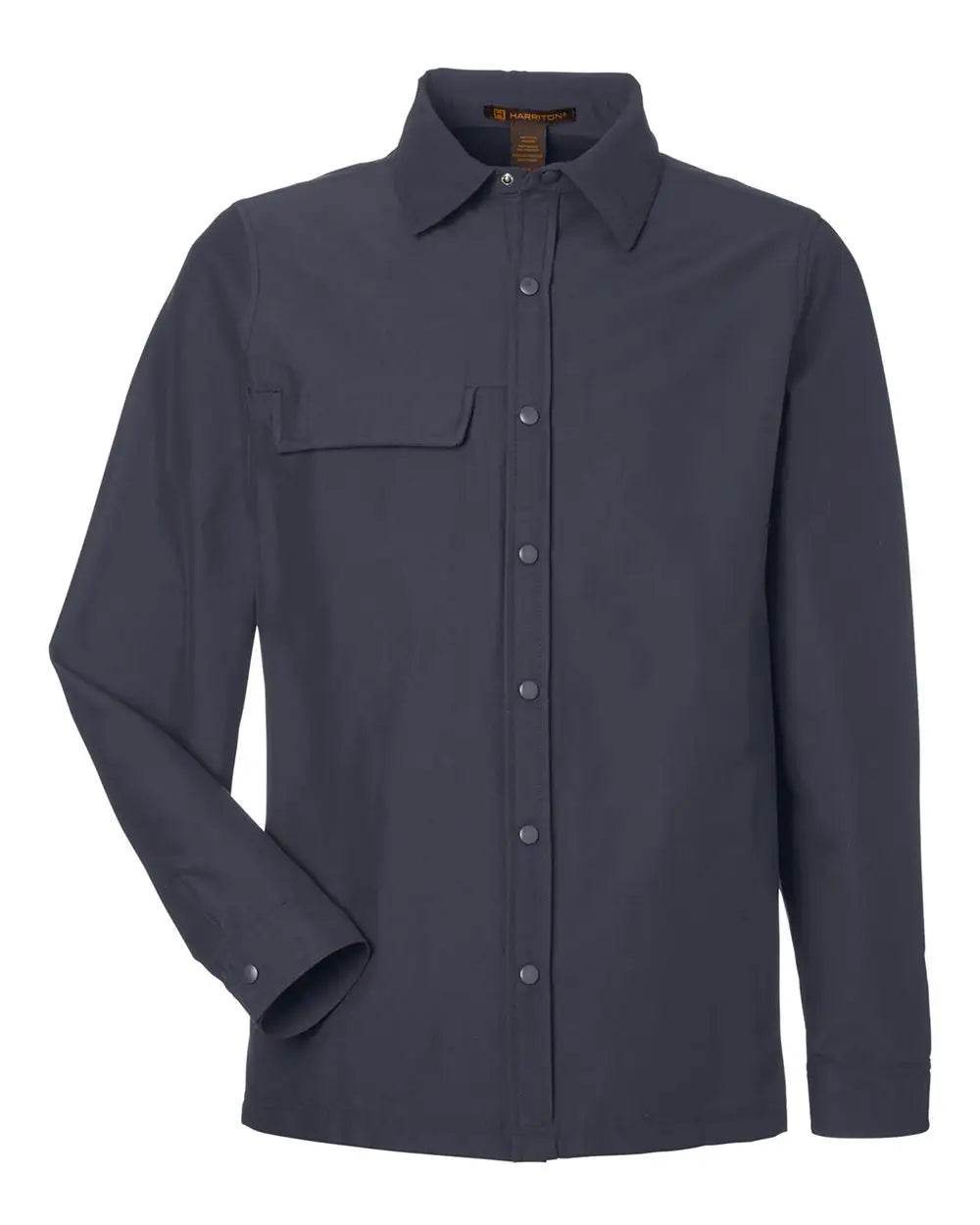 Harriton M72 Unisex Flex Twill Overshirt - Dark Charcoal - Adult Xs
