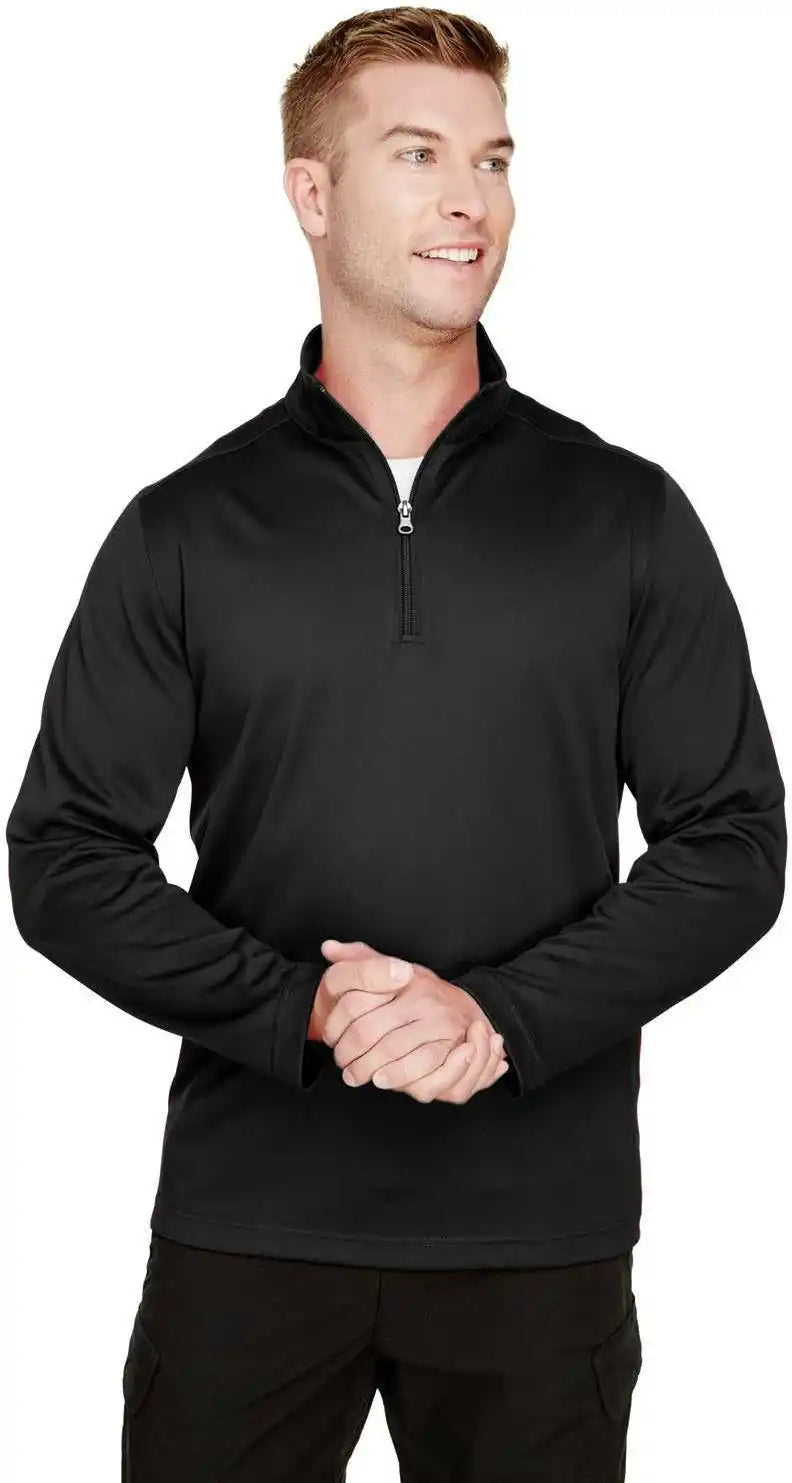 Harriton M748 Men’s Advantage Snag Protection Plus Il Quarter Zip Black