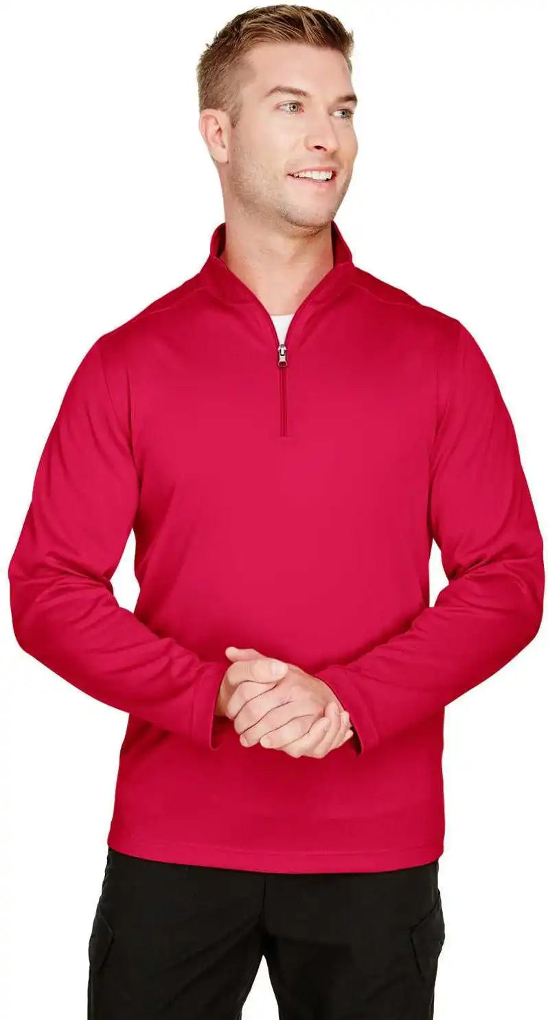Harriton M748 Men’s Advantage Snag Protection Plus Il Quarter Zip Red