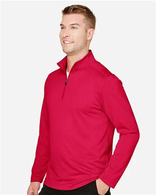 Harriton M748 Men’s Advantage Snag Protection Plus Quarter-zip Pullover - Red
