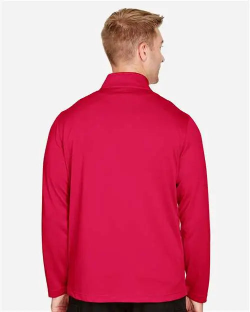 Harriton M748 Men’s Advantage Snag Protection Plus Quarter-zip Pullover - Red