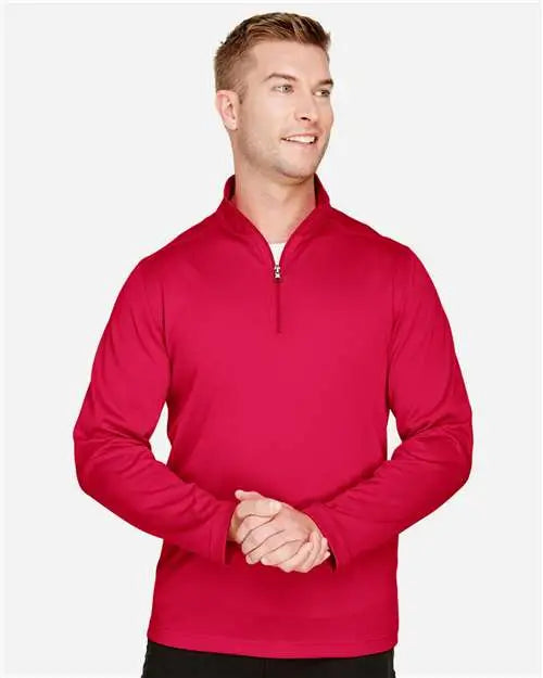 Harriton M748 Men’s Advantage Snag Protection Plus Quarter-zip Pullover - Red