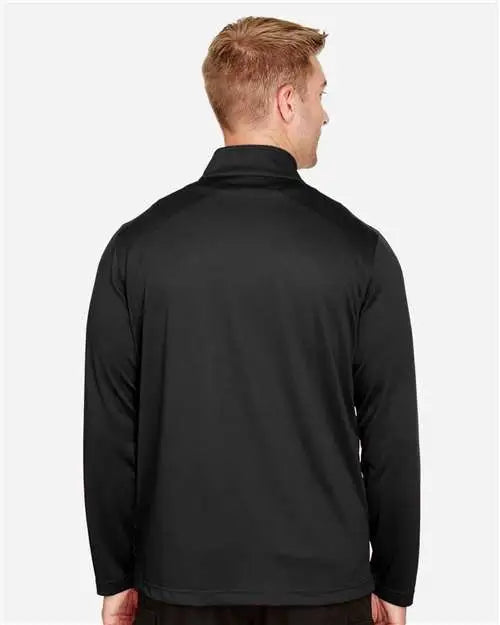 Harriton M748 Men’s Advantage Snag Protection Plus Quarter-zip Pullover - Black