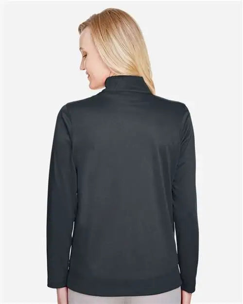 Harriton M748w Women’s Advantage Snag Protection Plus Quarter-zip Pullover - Dark Charcoal