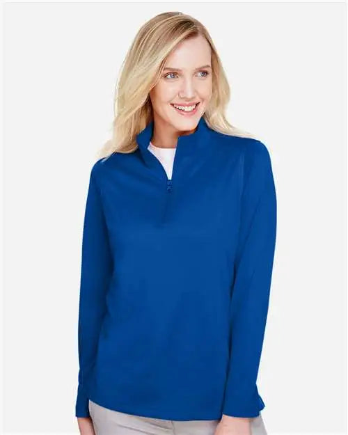 Harriton M748w Women’s Advantage Snag Protection Plus Quarter-zip Pullover - True Royal