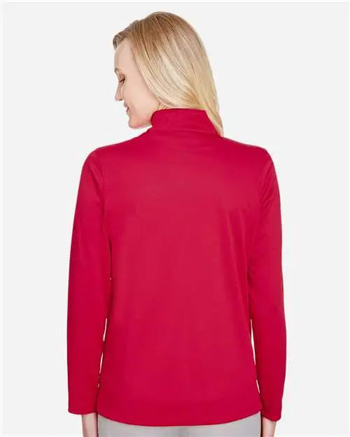Harriton M748w Women’s Advantage Snag Protection Plus Quarter-zip Pullover - Red