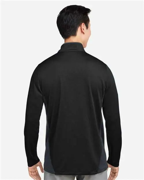 Harriton M786 Men’s Flash Snag Protection Plus Il Colorblock Quarter-zip Pullover - Black Dark Charcoal