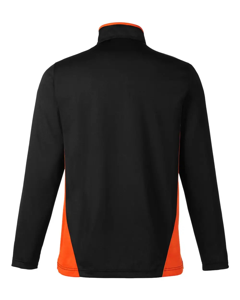 Harriton M786 Men’s Flash Snag Protection Plus Il Colorblock Quarter-zip Pullover - Black Team Orange