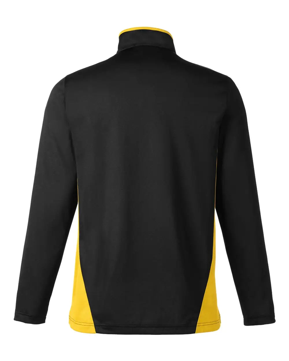 Harriton M786 Men’s Flash Snag Protection Plus Il Colorblock Quarter-zip Pullover - Black Sunray Yellow