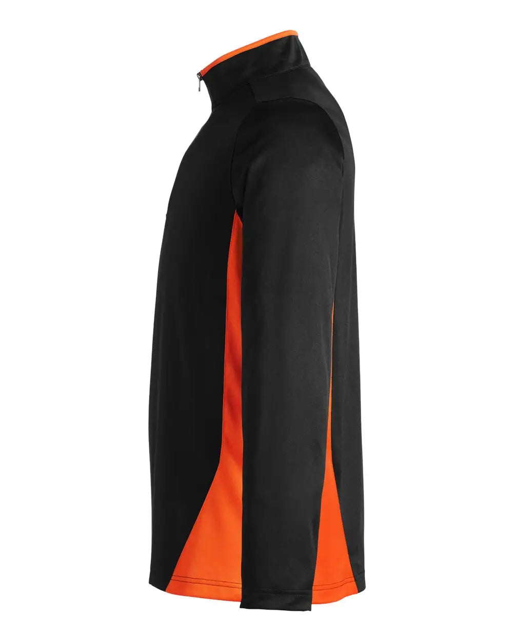 Harriton M786 Men’s Flash Snag Protection Plus Il Colorblock Quarter-zip Pullover - Black Team Orange