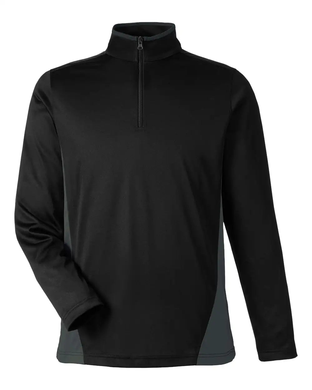 Harriton M786 Men’s Flash Snag Protection Plus Il Colorblock Quarter-zip Pullover - Black Dark Charcoal - Black/ / s