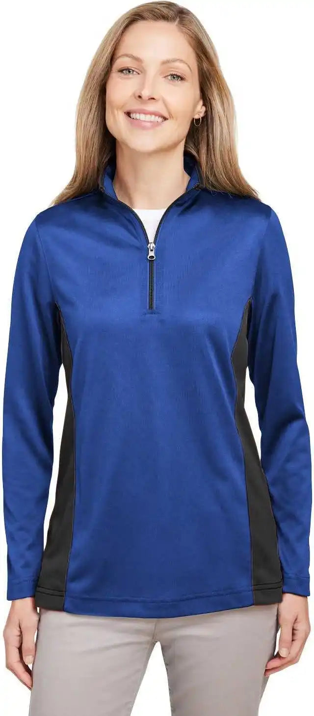 Harriton M786w Ladies’ Flash Snag Protection Plus Il Colorblock Quarter Zip True Royal