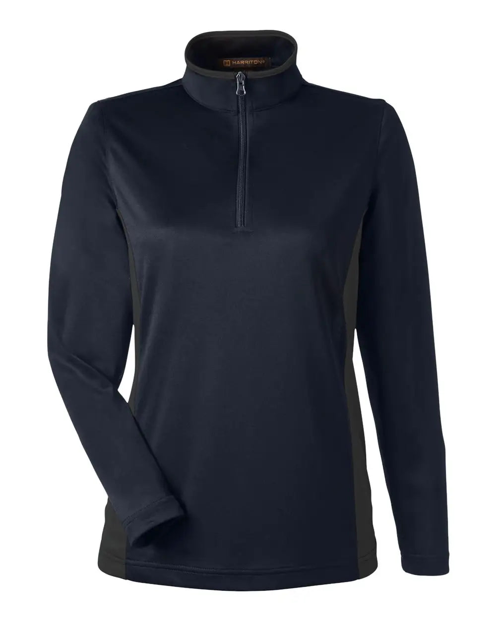 Harriton M786w Women’s Flash Snag Protection Plus Il Colorblock Quarter-zip Pullover - Dark Navy Charcoal - Dk Nvy / Xs