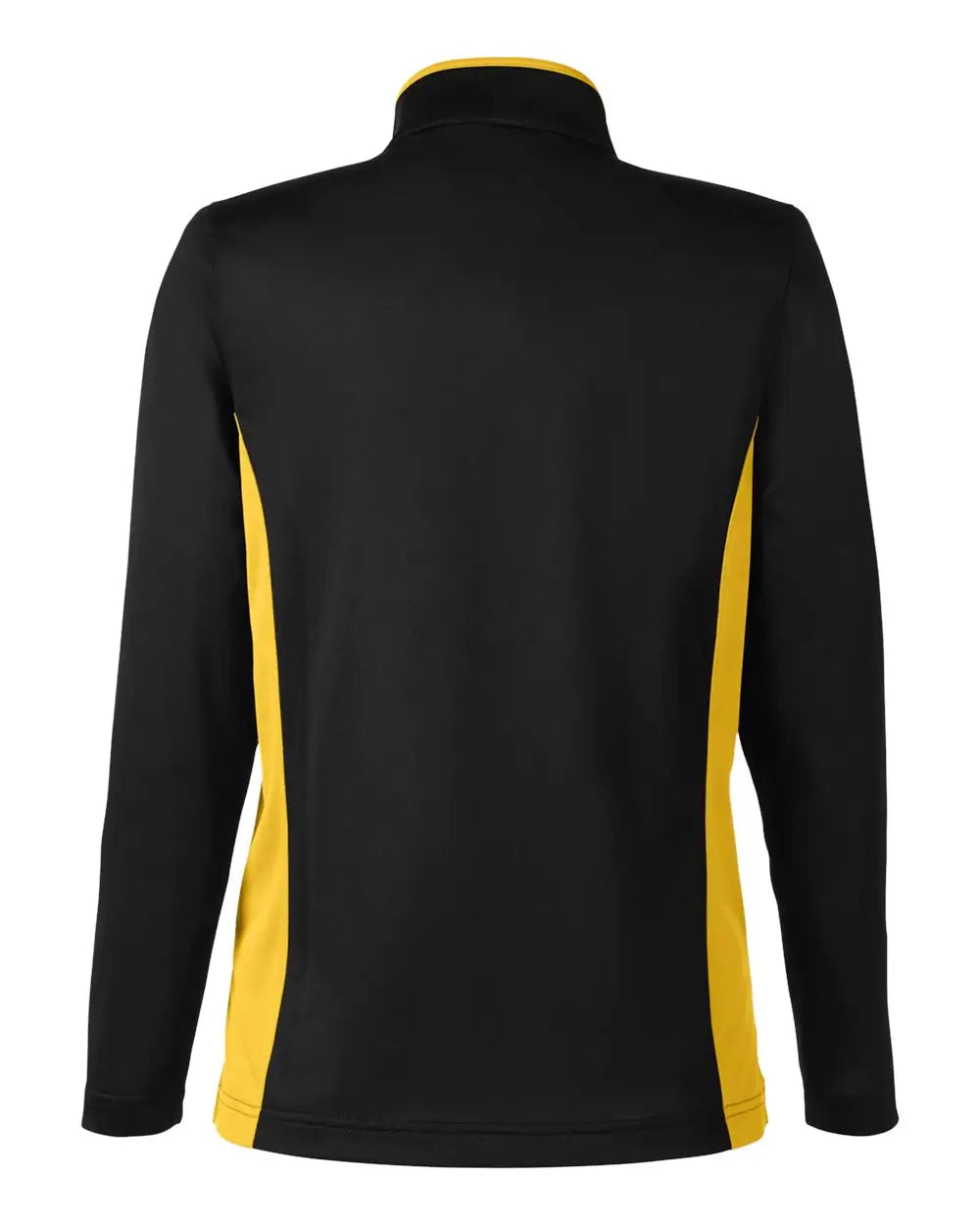 Harriton M786w Women’s Flash Snag Protection Plus Il Colorblock Quarter-zip Pullover - Black Sunray Yellow