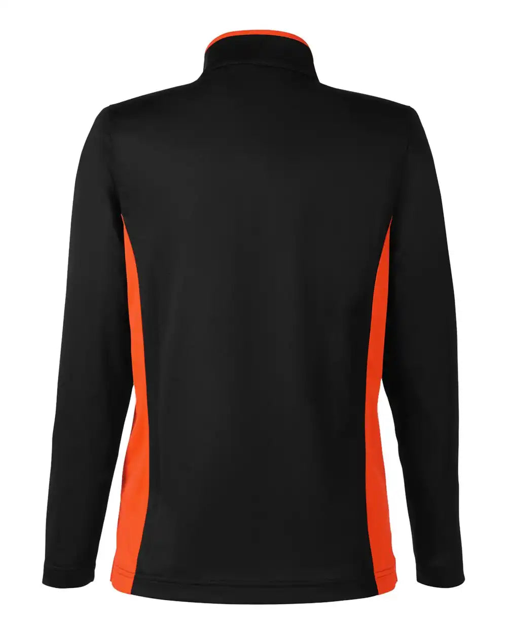 Harriton M786w Women’s Flash Snag Protection Plus Il Colorblock Quarter-zip Pullover - Black Team Orange - Black/ / Xs