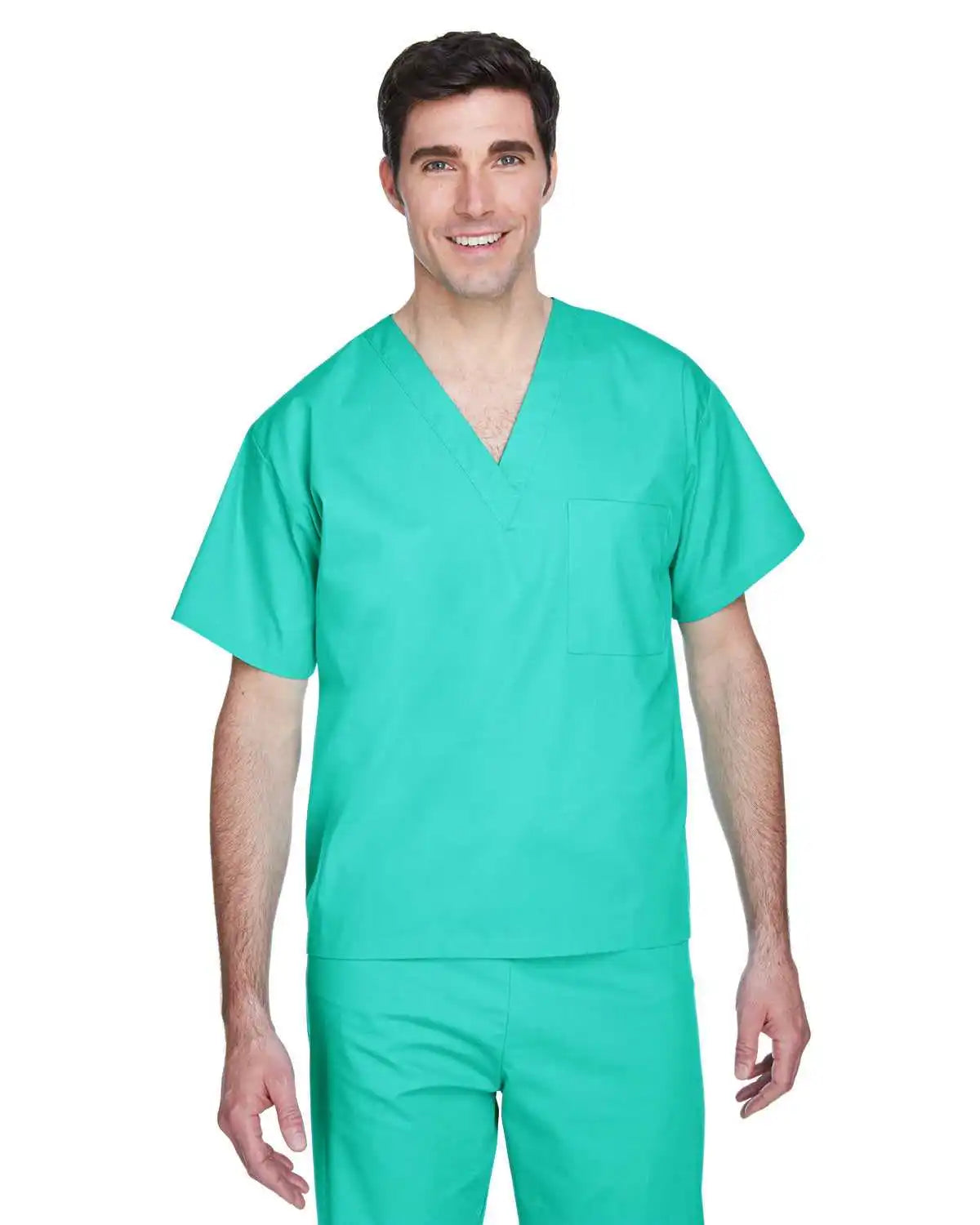 Harriton M897 Adult Restore 49 Oz Scrub Top - Aqua Green