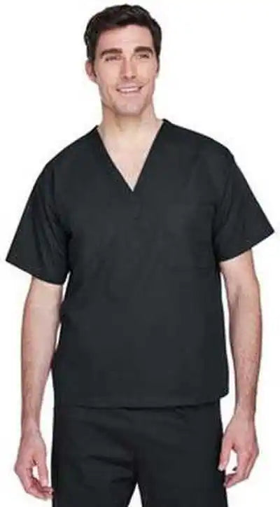 Harriton M897 Adult Restore 49 Oz Scrub Top - Black