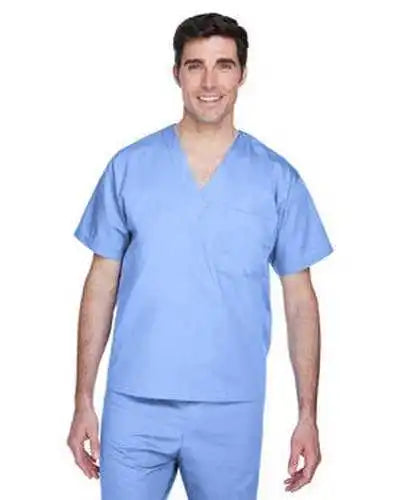 Harriton M897 Adult Restore 49 Oz Scrub Top - Ciel Blue