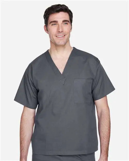 Harriton M897 Unisex Restore Scrub Top - Dark Charcoal