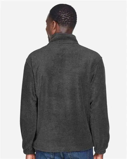 Harriton M980 Men’s Quarter-zip Fleece Pullover - Charcoal